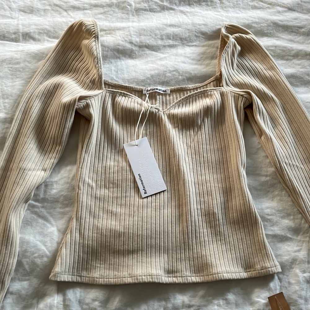 Reformation October Knit Top - Bone